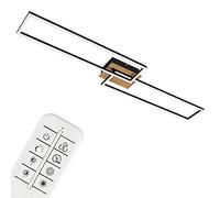 BRILONER - Plafoniera LED Soffitto, lampada led da soffitto dimmerabile con telecomando, Lampadario led, Lampadario camera da letto, luce notturna, timer, legno-nero, 1100 x 248 x 85mm