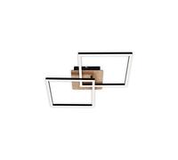 BRILONER - Plafoniera LED Soffitto Ruotabile, Lampada LED da Soffitto Dimmerabile, Lampadario soggiorno, Lampadario Cucina, 24 Watt, 1.800 Lumen, 3.000 Kelvin, Legno/Nero, 620 x 368 x 73 mm (LxWxH)