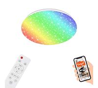 Briloner - Plafoniera LED soffitto smart, lampadario per il bagno IP44, WiFi, Bluetooth, RGB, controllo temperatura colore CCT, controllo vocale, Ø33cm.