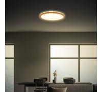 Briloner Plafoniera LED Tava Wood, Ø 29 cm, plastica, 3.000 K Briloner