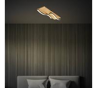 Briloner Plafoniera LED Vinka, 55x14 cm, a 2 luci, color legno Briloner