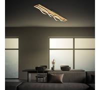 Briloner Plafoniera LED Vinka, 98x11 cm, a 2 luci, color legno Briloner