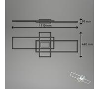 Applique Moderna Ram Metallo Argento Led Integrato 56W Da 2700 A 5000K