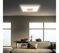 Briloner Plafoniera Toro LED, cromo opaco, 42x42 cm, plastica Briloner