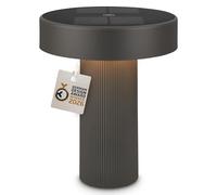 BRILONER - Poga lampada da tavolo senza fili, pannello solare, touch dimmer continuo, ip44, cavo usb-c, lampada solare da tavolo ricaricabile, comodino, German Design Award 2026, 16x20 cm, antracite