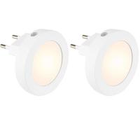 Briloner Presa di Luce Notturna a LED, Lampada a Presa con Sensore di Luce per La Camera Dei Bambini e il Corridoio, Lampada Notturna, Luce Bianca Calda (Confezione da 2)