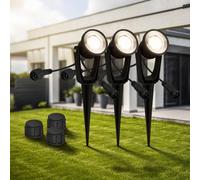 Briloner Puntale a terra a LED 3919035 12V, estensione a 3 pezzi, nero Ø 5 cm 3919035