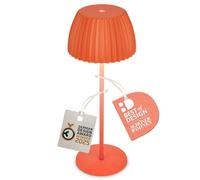 Briloner - Riffle lampada da tavolo LED senza fili IP44 con bordo luminoso, 14,5x36,5 cm, touch dimmer, lampada da scrivania senza fili, vincitore del German Design Award 2025, arancione