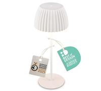 Briloner - Riffle lampada da tavolo LED senza fili IP44 con bordo luminoso, 14,5x36,5 cm, touch dimmer, lampada da scrivania senza fili, vincitore del German Design Award 2025, bianco