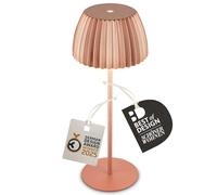 Briloner - Riffle lampada da tavolo senza fili IP44 con bordo luminoso, touch dimmer, da scrivania ricaricabile, abat-jour a batteria, da comodino ricaricabile, 14,5x36,5cm, color rame