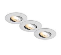 Briloner - Set 3 Faretti da Incasso LED, CCT, IP23, 90mm, Cromo Opaco