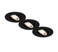 Briloner - Set 3 Faretti da Incasso LED, Dimmerabile, CCT, IP23, 90mm, Nero | Bianco Caldo a Neutro, Faretto, Faretti Soffitto, Luci da Incasso, Downlight, Faretto LED, Foro 68mm, 2700K-4000K