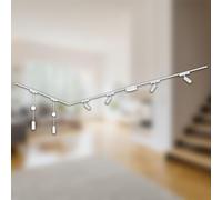 BRILONER - Set completo di binari, 4 faretti LED, 2 lampade a sospensione LED regolabili in altezza, a forma di L, sistema di binari a soffitto, binario per faretti, lampada a soffitto, 3 m, bianco