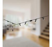 BRILONER - Set completo di binari, 4x faretti LED, 2x LED a sospensione regolabili in altezza, a forma di L, lampade, sistema di binari a soffitto, binario per faretti, lampada a soffitto, 3m, nero