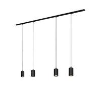 BRILONER - Set completo di binari, 4x GU10 a sospensione, alimentazione, sistema di binari a soffitto, binario per faretti, lampada a soffitto, plafoniera, lampada a sospensione, 1,5 m, nero