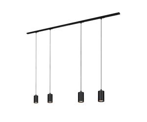 BRILONER - Set completo di binari, 4x GU10 a sospensione, alimentazione, sistema di binari a soffitto, binario per faretti, lampada a soffitto, plafoniera, lampada a sospensione, 1,5 m, nero