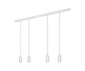 BRILONER - Set completo di binari, 4x LED a sospensione dimmerabili, lampade, sistema a binario a soffitto, binario per faretti, lampada a soffitto, plafoniera, lampada a sospensione, 1,5 m, bianco