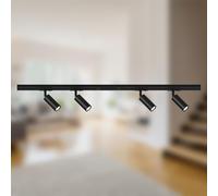 BRILONER - Set completo di binari, 4x spot LED dimmerabili, orientabili, sistema di illuminazione a binario a soffitto, binario per faretti, lampade a soffitto, plafoniera, faretto, 1,5 m, nero