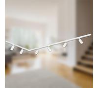 BRILONER - Set completo di binari, 6x spot GU10 orientabili, a L, sistema di binari a soffitto, binario per faretti, lampada a soffitto, plafoniera, faretto, 3m, bianco