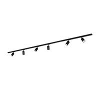 BRILONER - Set completo di binari, 6x spot GU10 orientabili, alimentazione, sistema di luci a binario per soffitto, binario per faretti, lampada a soffitto, plafoniera, faretto, 2,25m, nero