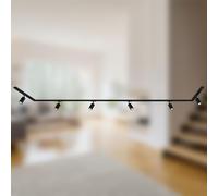 BRILONER - Set completo di binari, 6x spot GU10 orientabili, forma a U/Z, sistema di binari a soffitto, binario per faretti, lampada a soffitto, plafoniera, faretto, 4,5 m, nero