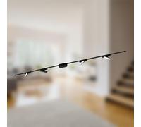 BRILONER - Set completo di binari Luxtrail, 4 luci LED a binario, orientabili, lampade, sistema di illuminazione a binario a soffitto, binario per faretti, lampada a soffitto, faretto, 2 m, nero