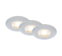 Set 3 Faretti Incasso Kulana Mini Plastica Cromo Opaco Led 3,6W 3000K Ip44