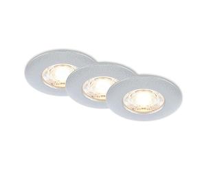 BRILONER Set da 3 Faretti a Incasso a LED 230V, Faretti a LED per il Bagno Ip44, Faretti a Soffitto, Faretti a LED, Faretti da Soffitto a Basso Profilo, Cromatura Opaca