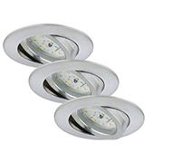 BRILONER, set da 3, lampade a soffitto dimmerabili, modulo LED orientabile, 6,5 watt, 570 lumen ciascuna, 3.000 kelvin, IP23 6.5 W, alluminio