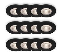 BRILONER - Set da 3x 4 faretti LED da incasso piatti, luce bianca calda, faretti incasso, faretto led, per interno, diametro foro 68 mm, 9x2,5 cm, nero
