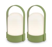 BRILONER - Set di 2 lampade da tavolo LED senza fili IP44 con touch, dimmerabili a livelli, lampada da scrivania senza fili, lampada ricaricabile, comodino, per esterni, 8,5x8x15,5 cm, verde lime