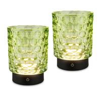 Briloner - Set di 2 Lampade da Tavolo LED, Vetro, Touch, Verde