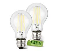 BRILONER - Set di 2 lampade LED filamento E27 A60, CEE A, 4W 840 lm, luce bianca calda, lampadina LED illuminazione interna, lampada incandescenza equivalente, 60x106 mm