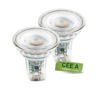 BRILONER - EEK A Set di 2 lampade LED GU10 in vetro, luce bianca calda, 2,5W, 450lm, LED, lampadina LED, illuminante LED, lampadina, 50x56 mm