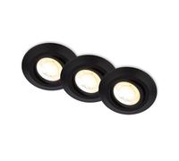 Set 3 Faretti Incasso Klira Plastica Nero Opaco Led Integrato 4,9W Ip23