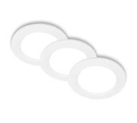 BRILONER - Set di 3 faretti da incasso LED 230V piatti, luce bianca neutra, 6W 660lm ciascuno, faretto LED, faretti da soffitto, 68mm, 120x28mm (DxH), bianco