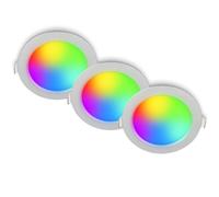 BRILONER - Set di 3 faretti LED da incasso 230V con telecomando, dimmerabili, RGB, CCT da bianco caldo a bianco freddo, faretti incasso, faretti led incasso, 12x4 cm, cromo opaco