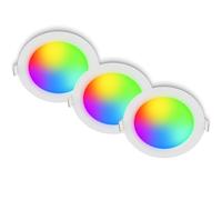 BRILONER - Set di 3 faretti LED da incasso 230V con telecomando, dimmerabili, RGB, CCT da caldo a freddo, faretto led incasso, 12x4 cm, bianco