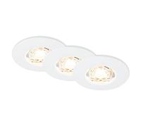 Set 3 Faretti Incasso Kulana Mini Plastica Bianco Led Integrato 3,6W 3000K