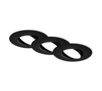 BRILONER - Set di 3 faretti LED da incasso 230V, faretto LED bagno IP65, faretti da soffitto dimmerabili in continuo, lampada da bagno, nero, 90x45 mm (DxH)