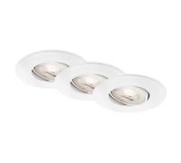 Set 3 Faretti Incasso Kulana Jet Plastica Bianco Led Integrato 4,9W 3000K