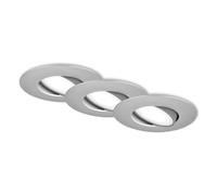 Set 3 Faretti Incasso Moderno Flat Jet Plastica Cromo Opaco Led 4,9W 4000K