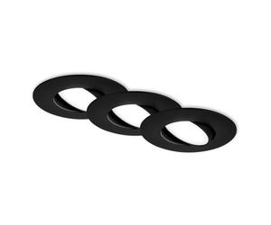 BRILONER - Set di 3 faretti LED da incasso 230V, faretto LED bagno IP65, faretti da soffitto dimmerabili in continuo, lampada da bagno, nero, 90x45 mm (DxH)