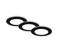 BRILONER - Set di 3 luci da incasso LED a soffitto, luci da incasso CCT, faretto da incasso LED per bagno, faretto da incasso per bagno IP44, nero, 92x45 (DxH)