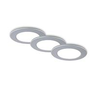 BRILONER - Set di 3 luci da incasso LED a soffitto, luci da incasso CCT, faretto da incasso LED per bagno, faretto da incasso per bagno IP44, cromo opaco, 92x45 (DxH)