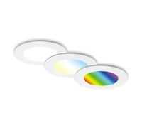 BRILONER - Set di 3 luci da incasso LED a soffitto, luci da incasso RGB CCT, faretto da incasso LED per bagno, faretto da incasso per bagno IP65, nero, 92x45 mm (DxH)