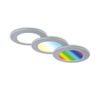 BRILONER - Set di 3 luci da incasso LED a soffitto, luci da incasso RGB CCT, faretto da incasso LED per bagno, faretto da incasso per bagno IP65, cromo opaco, 92x45 (DxH)