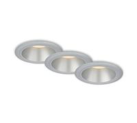 BRILONER - Set di 3 luci da incasso per bagno, LED da incasso, protezione IP44 contro gli spruzzi d'acqua, luce bianca calda, faretto da incasso per bagno, cromo argento opaco, 95x54 mm