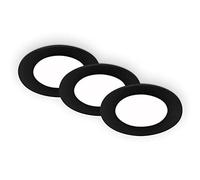 BRILONER - Set di 3 luci LED da incasso a soffitto, luci da incasso ultrapiatte, faretti da incasso per bagno, faretti da incasso per bagno IP65, nero, 86x30 mm (DxH)