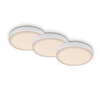 Briloner, set di 3 luci LED da incasso bagno senza cornice, faretti LED da incasso bagno, faretti LED da incasso IP44, temperatura colore bianco caldo, 3W, 350 lm, 75 mm, bianco